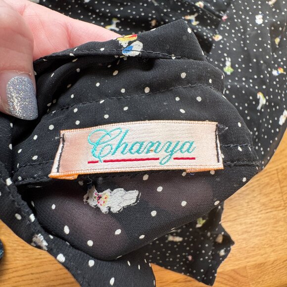 Chanya Retro Black Novelty Print Dress - Picture 3 of 9